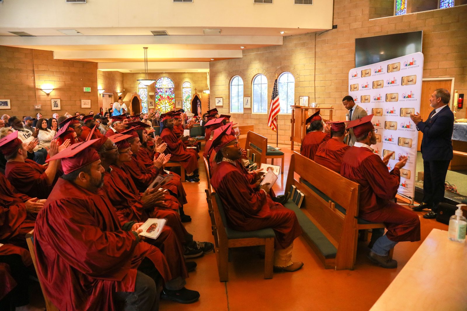 Vegas Stronger graduation ceremony full church view
