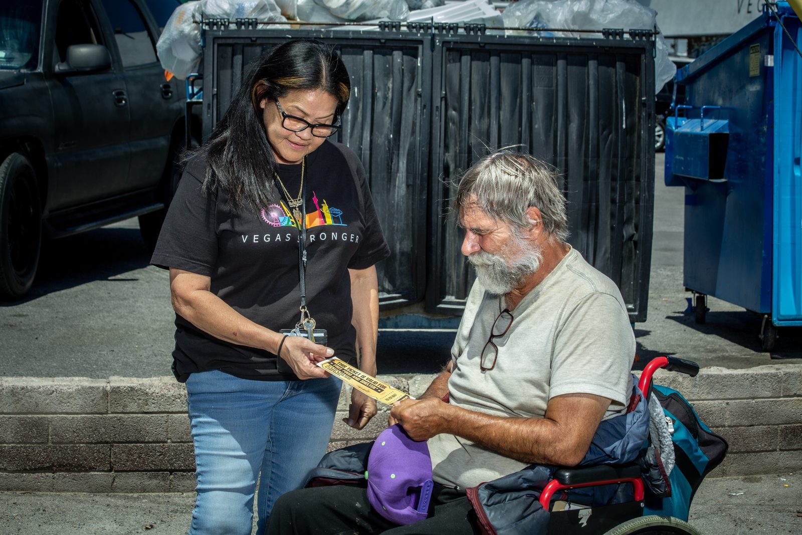 Vegas Stronger community outreach bus with mission statement