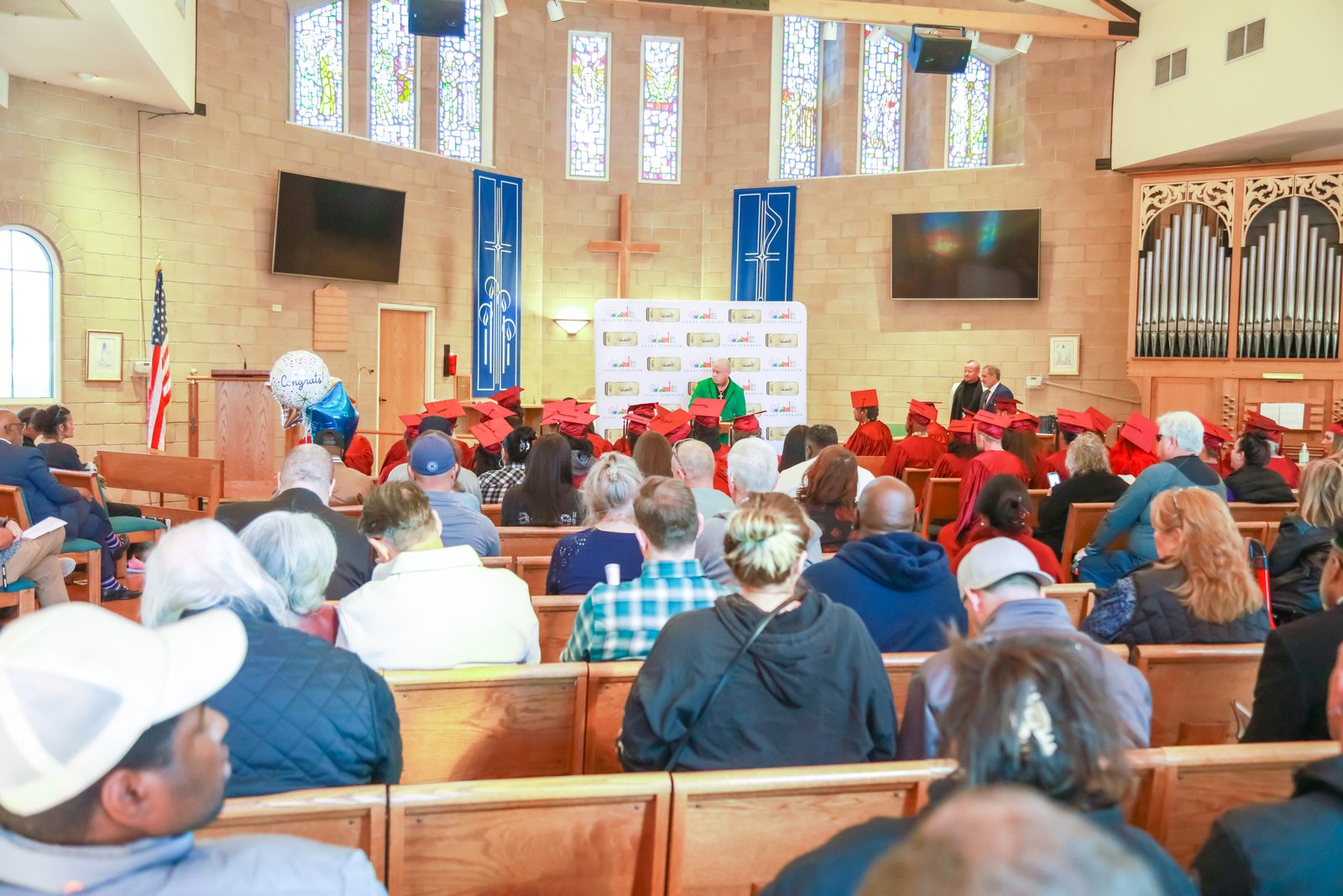 Full church view of Vegas Stronger graduation ceremony